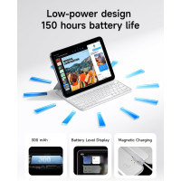 Чехол-клавиатура HOU для iPad 10/11 A16, ультратонкий, магнитный, белый (my-19119)