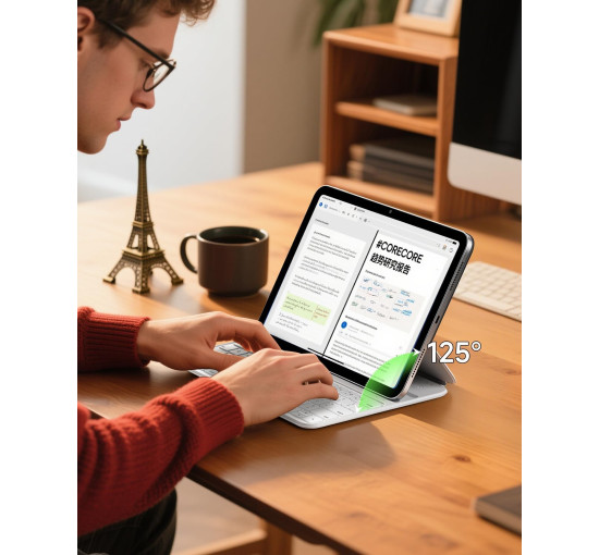 Чохол-клавіатура HOU для iPad 10/11 A16, ультратонкий, магнітний, білий (my-19119)