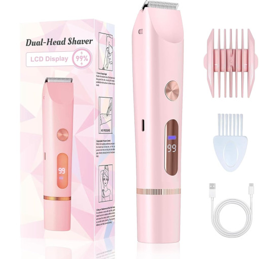 Электробритва Thtthy HB1190 для зоны бикини с ЖК-дисплеем, с двумя головками, розовый (my-19139) Электробритва Thtthy HB1190 для зоны бикини с ЖК-дисплеем, с двумя головками, розовый (my-19139)