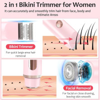 Електробритва Thtthy HB1190 для зони бікіні з РК-дисплеєм, двома головками, рожевий (my-19139)