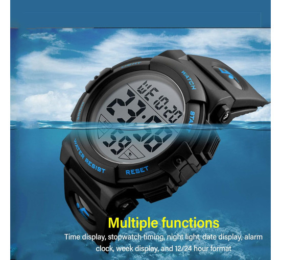 Електронний годинник Generic nxt7yw9mgz-11, 12/24-годинний формат, водонепроникність 50 м, синій (my-19183)