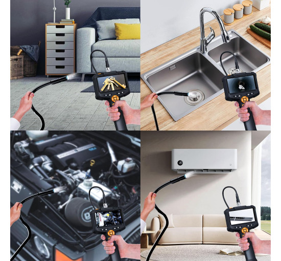 Ендоскопічна камера з підсвічуванням Daxiongmao, HD-бороскоп 1080P з 8 регульованими лампами, 4,3 дюйми (my-19129)