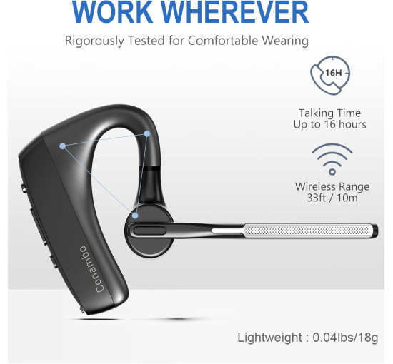 Гарнитура CONAMBO K18 Pro Bluetooth V5.1, 16 часов в режиме разговора HD CVC8.0, черный (my-19065)