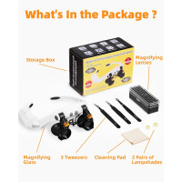 Гарнитура с увеличительными очками Anpro ACANDJ0201,  увеличением 25X 14 линзами, белый (my-19091)