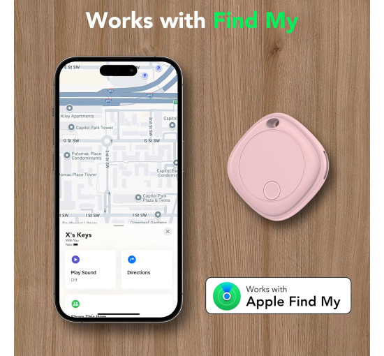 Інтелектуальний Bluetooth-трекер Ajblg для пошуку предметів, сумісний з Apple Find My (тільки iOS)(my-19163)