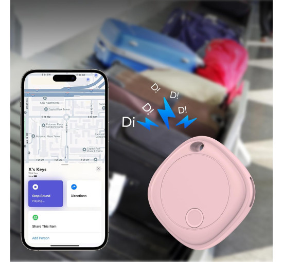 Інтелектуальний Bluetooth-трекер Ajblg для пошуку предметів, сумісний з Apple Find My (тільки iOS)(my-19163)