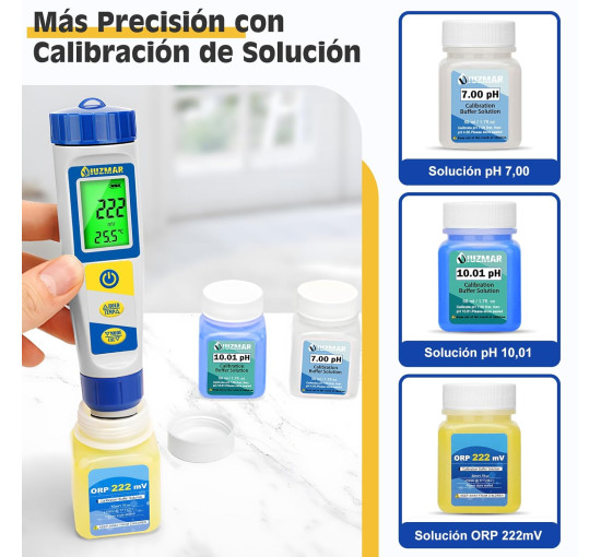 Вимірювач хлору UIUZMAR, pH та солі для басейнів 7-в-1(my-19161)