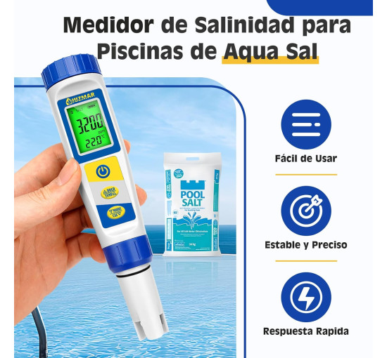 Вимірювач хлору UIUZMAR, pH та солі для басейнів 7-в-1(my-19161)