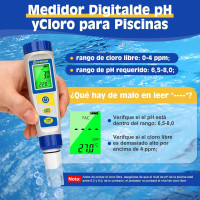 Измеритель хлора UIUZMAR, pH и соли для бассейнов 7-в-1(my-19161)