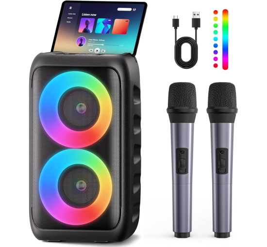 Караоке-система HEEBUKE T08, поддержка TWS/TF/USB/AUX, черный серебристый (my-19114) Караоке-система HEEBUKE T08, поддержка TWS/TF/USB/AUX, черный серебристый (my-19114)