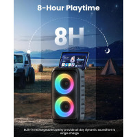 Караоке-система HEEBUKE T08, підтримка TWS/TF/USB/AUX, чорний сріблястий (my-19114) Караоке-система HEEBUKE T08, підтримка TWS/TF/USB/AUX, чорний сріблястий (my-19114)