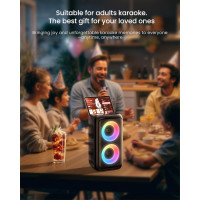 Караоке-система HEEBUKE T08, підтримка TWS/TF/USB/AUX, чорний сріблястий (my-19114) Караоке-система HEEBUKE T08, підтримка TWS/TF/USB/AUX, чорний сріблястий (my-19114)