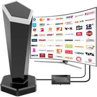 Кімнатна HDTV-антена QGClearSO DE-15806 для телевізорів з магнітною основою, сірий (my-19094) Кімнатна HDTV-антена QGClearSO DE-15806 для телевізорів з магнітною основою, сірий (my-19094)
