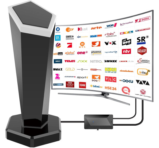 Кімнатна HDTV-антена QGClearSO DE-15806 для телевізорів з магнітною основою, сірий (my-19094) Кімнатна HDTV-антена QGClearSO DE-15806 для телевізорів з магнітною основою, сірий (my-19094)