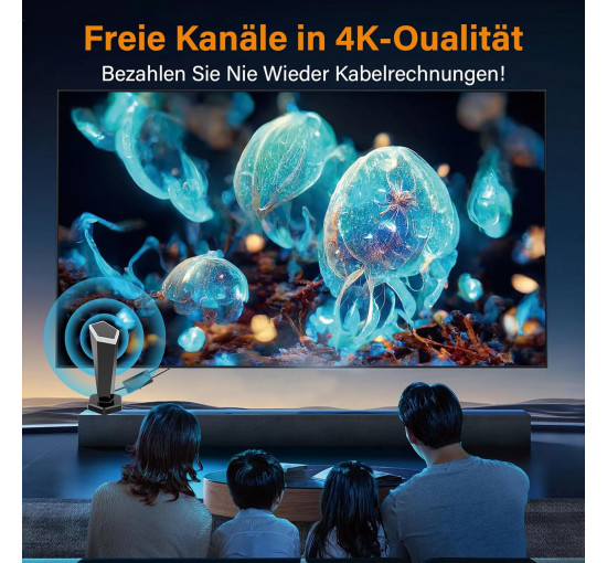 Кімнатна HDTV-антена QGClearSO DE-15806 для телевізорів з магнітною основою, сірий (my-19094)