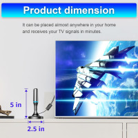 Кімнатна цифрова телевізійна антена DTB TECH дальньої дії із підсилювачем сигналу, 4K 1080P HDTV, чорна (my-19111)