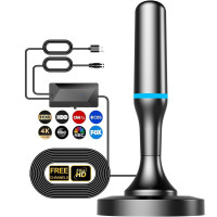 Комнатная цифровая телевизионная антенна DTB TECH дальнего действия с усилителем сигнала, 4K 1080P HDTV, черная (my-19111)