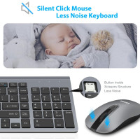 Комплект беспроводной клавиатуры и мыши LeadsaiL, серый (my-19136) Комплект беспроводной клавиатуры и мыши LeadsaiL, серый (my-19136)