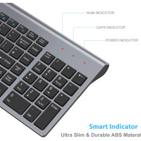 Комплект беспроводной клавиатуры и мыши LeadsaiL, серый (my-19136) Комплект беспроводной клавиатуры и мыши LeadsaiL, серый (my-19136)