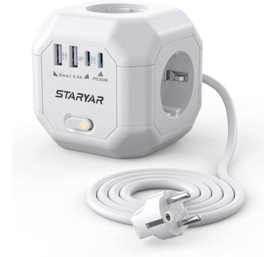 Куб із розетками STARYAR P194-35W 35 Вт, білий (my-19123) Куб із розетками STARYAR P194-35W 35 Вт, білий (my-19123)