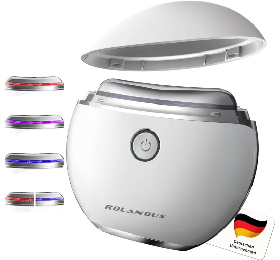 Масажер для обличчя Rolandus FY-Z2401DL з вібрацією та нагріванням, білий (my-19154)