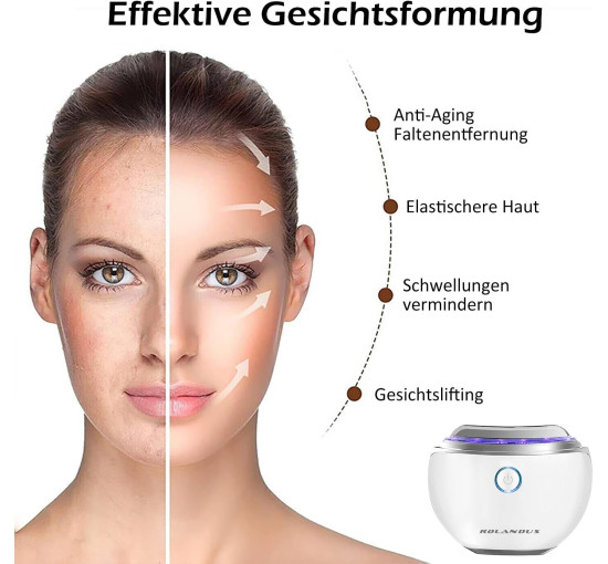 Масажер для обличчя Rolandus FY-Z2401DL з вібрацією та нагріванням, білий (my-19154)