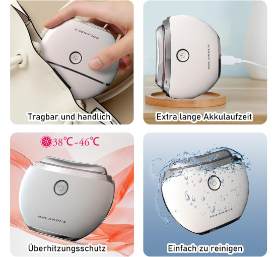 Масажер для обличчя Rolandus FY-Z2401DL з вібрацією та нагріванням, білий (my-19154)