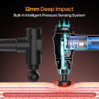 Масажний пістолет AERLANG EM13 з функцією прогріву, з 7 безшумними головками (my-19103)