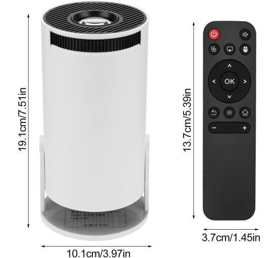 Міні-проектор BESSVWELL HY300, 4K UHD, Android 11, Wi-Fi 6, Bluetooth 5.0, білий (my-19124)