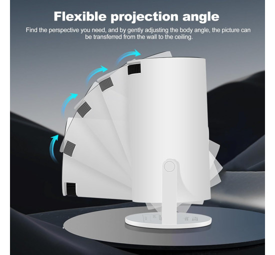 Міні-проектор BESSVWELL HY300, 4K UHD, Android 11, Wi-Fi 6, Bluetooth 5.0, білий (my-19124)