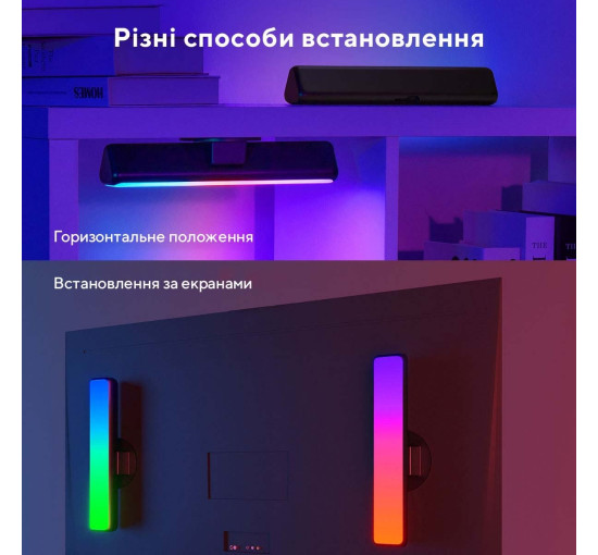 Набір адаптивного підсвічування Govee H6056 RGBICWW WiFi, чорний (my-19128)