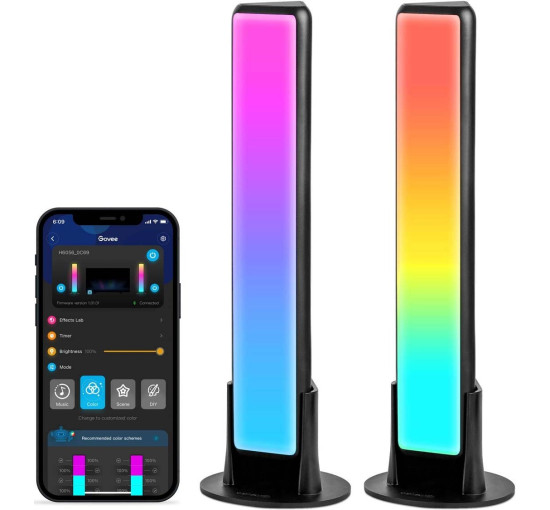 Набір адаптивного підсвічування Govee H6056 RGBICWW WiFi, чорний (my-19128)