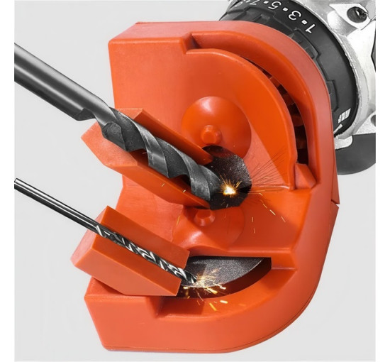 Насадка для заточування свердлів від 2 до 16 мм на дриль та шуруповерт, оранжевий (my-19171)