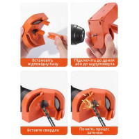 Насадка для заточування свердлів від 2 до 16 мм на дриль та шуруповерт, оранжевий (my-19171)