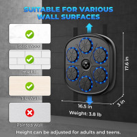 Настінний музичний боксерський тренажер Heetipuk MBT-03, чорний (my-19110)