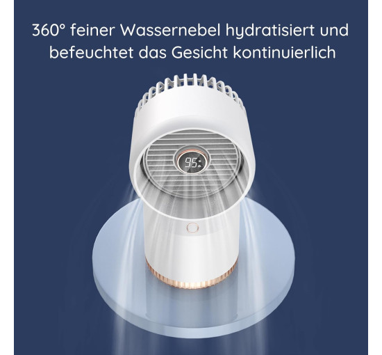 Настільний вентилятор WAVV DF01 з водяним охолодженням, 4 швидкості, зволоження 18 годин, білий (my-19188)