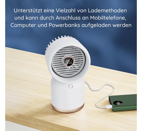Настільний вентилятор WAVV DF01 з водяним охолодженням, 4 швидкості, зволоження 18 годин, білий (my-19188)
