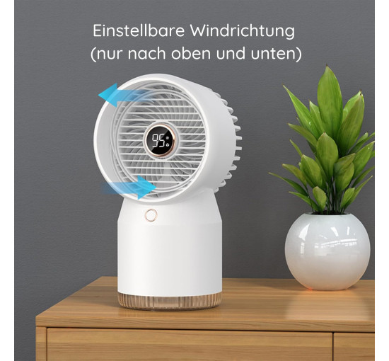 Настільний вентилятор WAVV DF01 з водяним охолодженням, 4 швидкості, зволоження 18 годин, білий (my-19188)