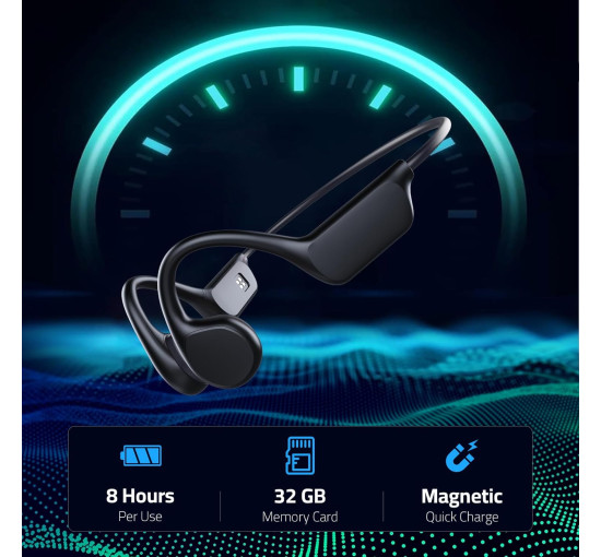 Наушники открытого типа Tulbeys X7 black с костной проводимостью, Bluetooth 5.3, MP3-плеер 32G, черный (my-19149)