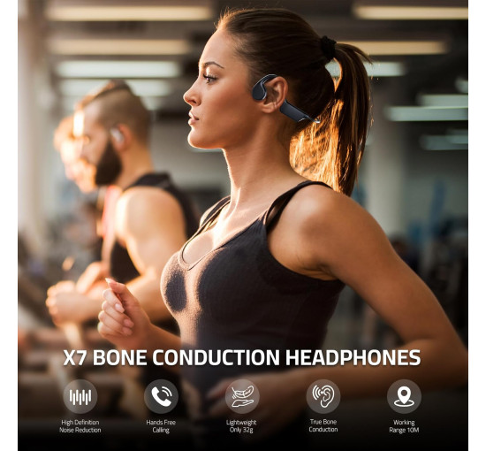 Наушники открытого типа Tulbeys X7 black с костной проводимостью, Bluetooth 5.3, MP3-плеер 32G, черный (my-19149)