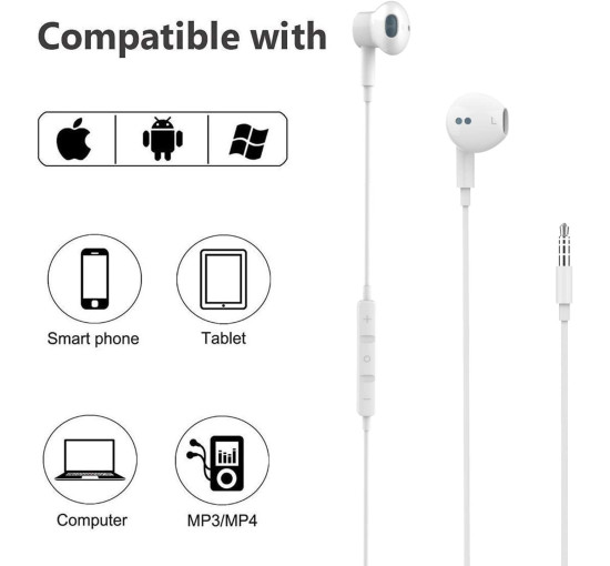 Навушники-вкладиші BENEWY ME530 Hi-Res Extra Bass роз'єм 3,5 мм з шумоізоляцією, білий (my-19162)