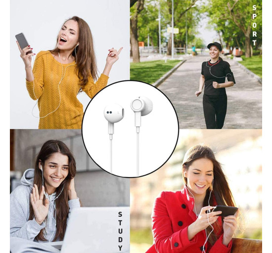 Навушники-вкладиші BENEWY ME530 Hi-Res Extra Bass роз'єм 3,5 мм з шумоізоляцією, білий (my-19162)