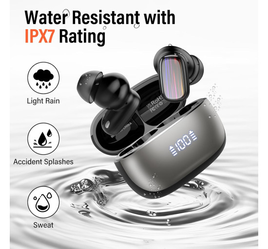 Навушники-вкладиші Conyat H63 з функцією перекладу на основі штучного інтелекту, Bluetooth 5.4, чорний (my-19153)