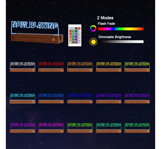 Підставка для вінілових платівок YuanDian ZJ-YD03R Light up Now Playing, з 16-колірним підсвічуванням (my-19130)