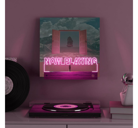 Підставка для вінілових платівок YuanDian ZJ-YD03R Light up Now Playing, з 16-колірним підсвічуванням (my-19130)
