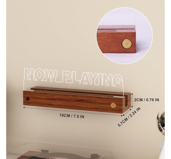 Підставка для вінілових платівок YuanDian ZJ-YD03R Light up Now Playing, з 16-колірним підсвічуванням (my-19130)