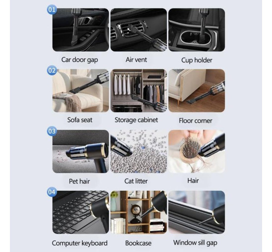 Портативный автомобильный пылесос Generic LT-132, черный (my-19197)