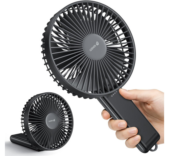 Портативний настільний вентилятор WSKEN F07, з 4 швидкостями, регульований на 180°, складаний, чорний (my-19187)