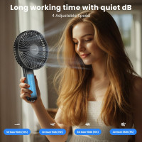 Портативний настільний вентилятор WSKEN F07, з 4 швидкостями, регульований на 180°, складаний, чорний (my-19187) Портативний настільний вентилятор WSKEN F07, з 4 швидкостями, регульований на 180°, складаний, чорний (my-19187)