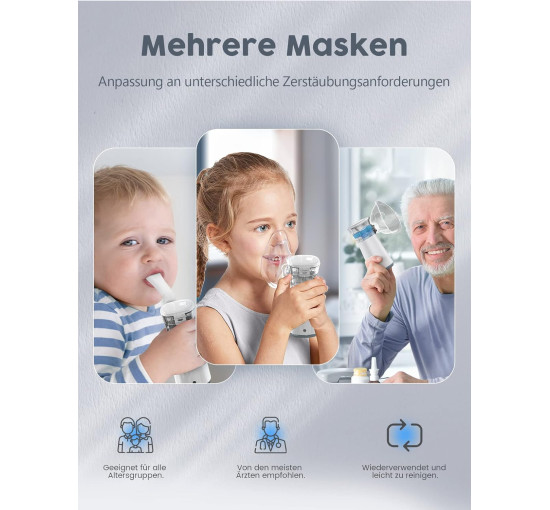 Портативный небулайзер Mioduro MESH-S600C с мундштуком и 2 масками (my-19200)